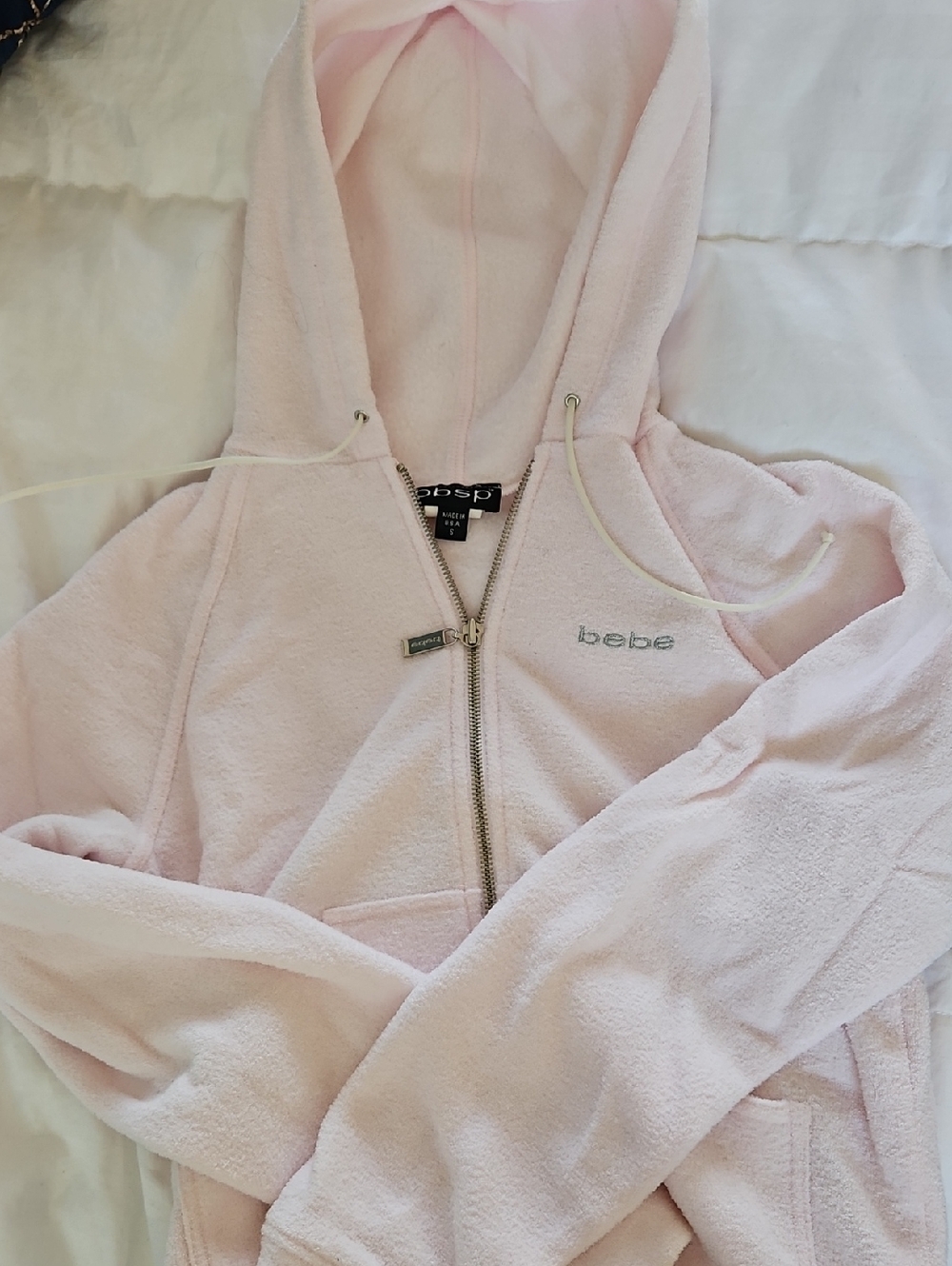 bebe Light Pink Zip-Up Hoodie